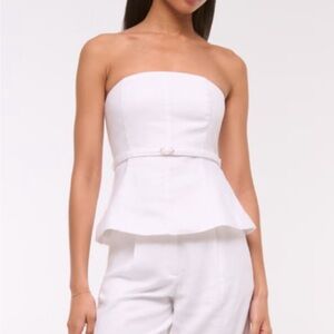 Abercrombie Linen Strapless Tailored Top